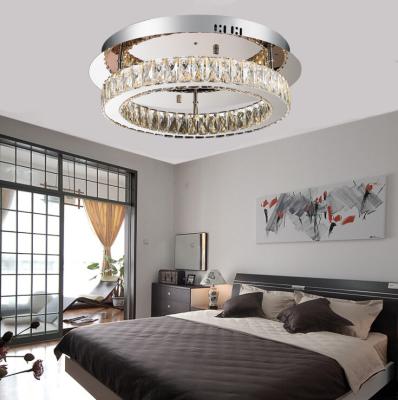 China Surface Mounted Indoor Crystal Ceiling Housing Round Led Lamps Surround Crystal Bathroom Ceiling Lamps for sale