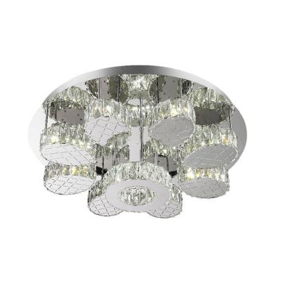 China Surface Mounted Modern Crystal Ceiling Lighting Luxury LED Lobby Home Room Ceiling Lights Fixture for sale