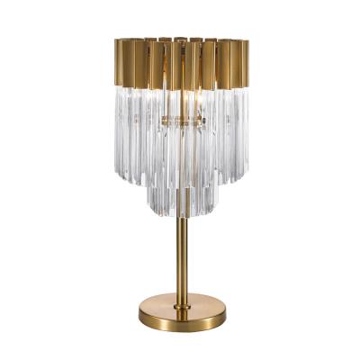 China Luster Lighting Crystal Bedside Clear Lamps Modern Wholesale Brass Crystal Table Light Luxury Hotel Decor Table Lamps for sale