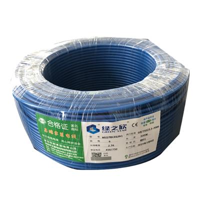 China Single Core Oxygen Free Copper Wire Bv1.5mm 2.5mm 4mm 6mm 10mm Electrica Wire For House for sale