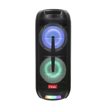 China LED Flashing Light Best Selling Dual 8 Inch Woofer Rechargeable Bulkhead Speaker With Karaoke High Quality for sale