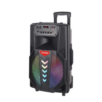 China Wireless Portable Speaker 12inch Karaoke Cart Speaker With LED Lights for sale