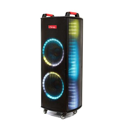 China Professional Wireless DJ Outdoor Speaker Trolley Wooden Wooden Speaker With BT Karaoke Speaker for sale