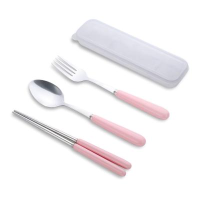 China Gift High Quality Luxury Color Handle Stainless Steel Stocked Ceramic Cutlery Set for sale