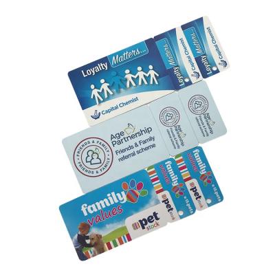 China Custom club/advertising/school supermarket reward barcode PVC club member key tag card with 2 key tag member ship card for sale