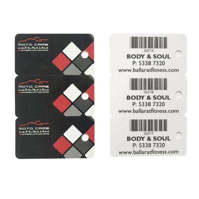 China Club / Advertising / School 3x1 Keytags Printable Plastic Card With Customization 3 Up Keytag PVC Business Card for sale