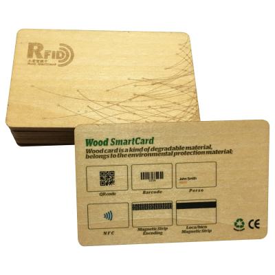 China Customized Hot Sale Wooden Logo Business Cards Rfid Iso 14443a Bamboo Wood Hotel Eco-Friendly RFID Smart Key Card WOODEN for sale