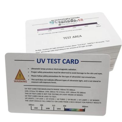 China Hot Sales PVC/PET/ABS Customized Plastic UV Tester Card, UV Ray Intensity Indicator Card for sale