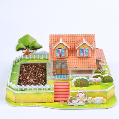 China American Style Fun Flowing Toy 3D DIY Early Child Learning Planting Cottage Puzzle Toys for sale