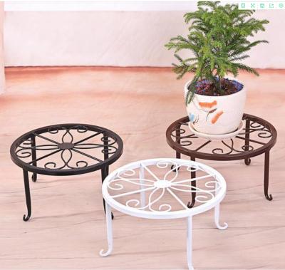 China Wholesale Durable Iron Material Flower Stand Simple Single Layer Floor Flower Pot Rack Flower Desktop Shelf For Balcony Living Room Decor for sale