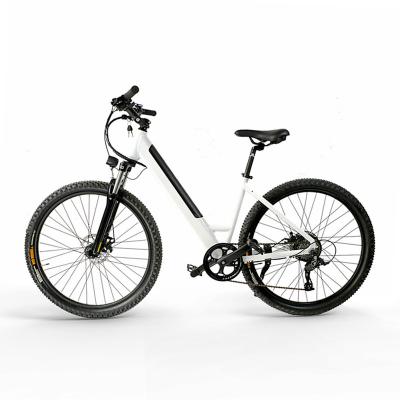 China Hot GALAXY 27.5*2.35 Large Tire White Color Lightweight Electric Bike 50 Kilometer Max Range With Lockable Spring Shock Absorber for sale