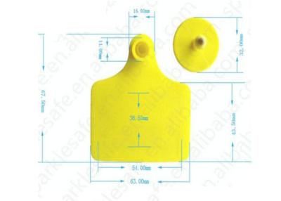 China Printable Safe Rfid Tags For Cattle And Sheep / Yellow Animal Tagging for sale