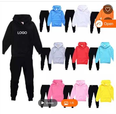 China Fashion Sweatsuits Two Piece Pants Long Sleeve Solid Color Logo Hoodie Breathable Casual Custom Unisex Joggers Pants Set In Teenager for sale