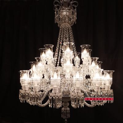 China Luxury classic designer Room Decoration Pendant lights led chandelier K9 Crystal Modern Ceiling Luxury for hotel for sale