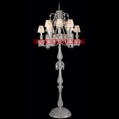 China European style chandelier crystal floor lamp for living room 12 lights floor table lamp for villa and hotel for sale