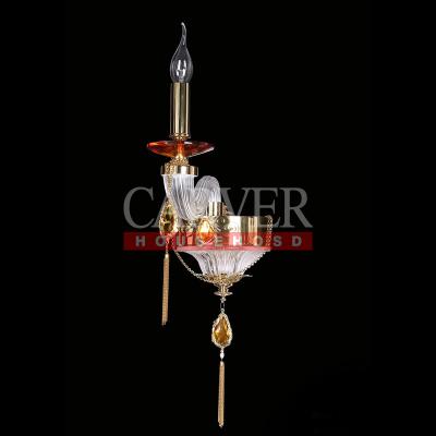 China Clean EUROPEAN Crystal Wall Lamp Zhongshan Factory Supplier SuperEuropean Luxurious Bedroom And Champagne Gold Color Lamp Body China for sale