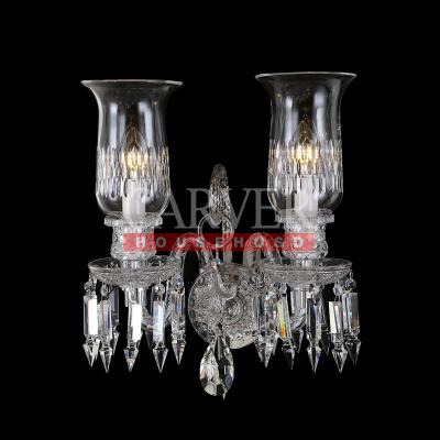 China High Quality French Luxury PA Crystal Glass Living Room Wall Lamp 24 Lamps For Villa Clean Color Glass Arm Chandelier Wall Lamp for sale