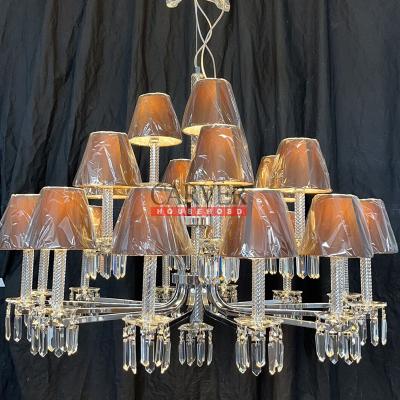 China Traditional Classic Designer Room Decoration Pendant Lights Led Chandelier K9 Crystal Modern Ceiling Luxury Circle Home Gold for sale