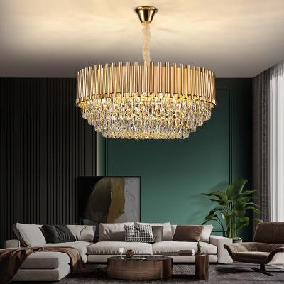 China Beautiful Luxury Large Size K9 3000k Crystal Home Hotel Hanging Led Pendant Lamps Chandelier for sale