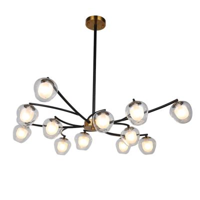 China Northern Europe new product gold glass iron decorative modern classic12w bronze home led chandelier for sale