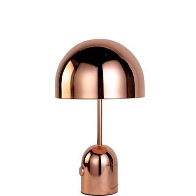 China Modern Modern Plated Rose Gold Mushroom Shade Antique Study And Bedroom Lamp for sale