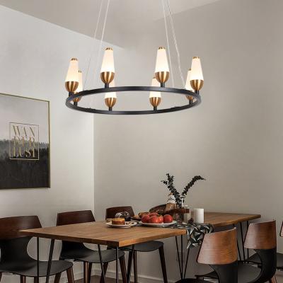 China Iron Aluminum Led Chandelier Free Modern Designer Loop Shape Diy North Europe America Pendant Lamp for sale