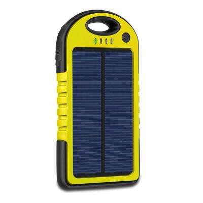 China Solar Power Bank With Hot Sales 5000mah Dual USB Panel Charger Portable Solar Power Bank Waterproof Dustproof Shockproof With Led Light For Smartphone for sale