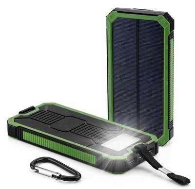 China Waterproof Solar Panel Charging 20000mah Solar Battery Charger Power Bank Portable Slim Energy With Led Light For Mobile Phone Outdoor for sale