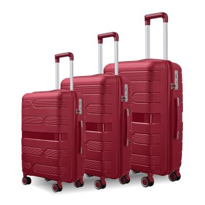 China PP Travel Trolley Bottom Luggage Sets 20 24 28 Inch PP Wholesale Suitcases Sets Travel Bag Customized Travel Luggage for sale