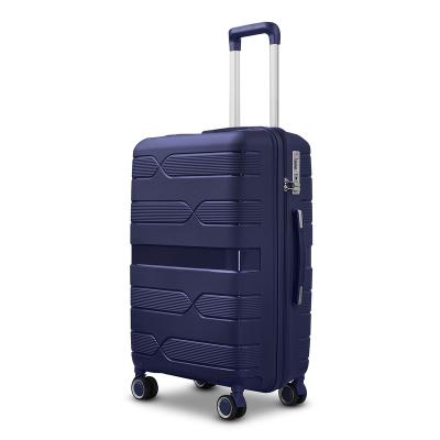 China 2023 New Advanced Long Distance Travel PP Luggage Trolley Suitcase Spinner Wheels Carry On Checked Luggage In Bag 20 24 28inch for sale