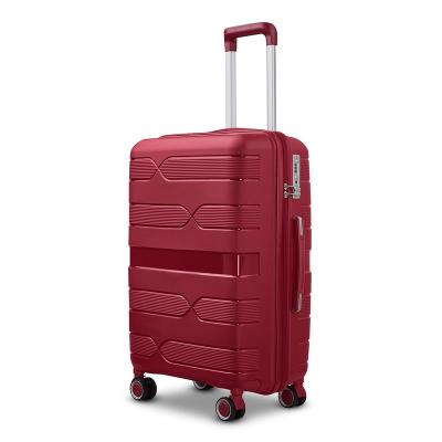 China Wholesale Hard Shell PP Luggage Trolley Smart Travel Suitcase New Factory Bottom Design Travel Suitcase Sets 20 24 28 Inch for sale