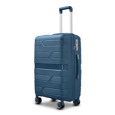 China Travel Good Quality Hard Shell PP Luggage Set Bottom Travel Bags Smart Trolley Suitcase Sets Airplane Trolley Case Suitcase for sale