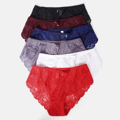 China 2021 antibacterial Newstyle cheap high waist lace up everyday quality plus size women underwear panties for sale