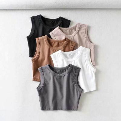 China Custom Logo Slim Women Plain Breathable T Shirts And Yoga Sport Crop Tank Tops for sale