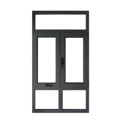 China Black Magnetic Aluminum Casement Screen Windows 20 Quality Warranty Years Of Aluminum Window Frame; Double or triple swing tempered glass for sale