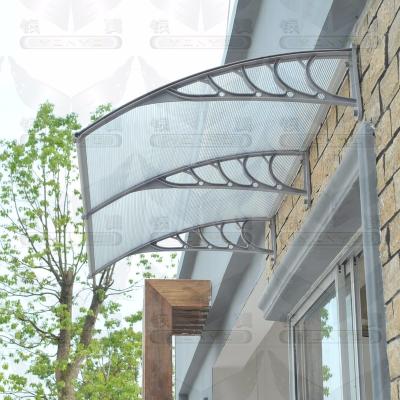 China Impact Resistant DIY Polycarbonate Door Roof Canopy With Plastic Bracket for sale