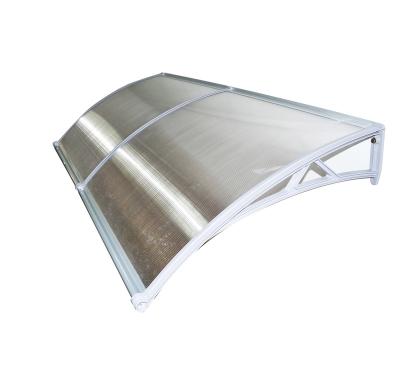 China New PC Cavity Solid Sheet Design Polycarbonate Rain Tents Door Canopy With Aluminum Water Gutter for sale