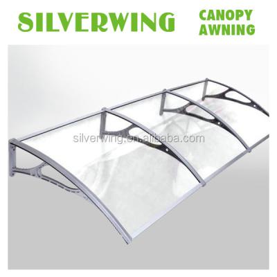 China Polycarbonate Impact Resistant UV Coated Solid Awnings Plastic Canopy For Front Door for sale