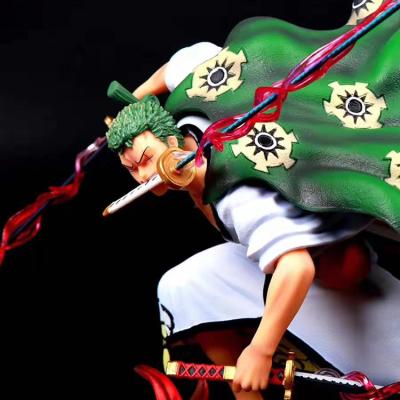 China Cartoon Toy Character Model Roronoa Zoro ONE PIECE Kimono Three Knife Flow Effects GK Model Toys In for sale