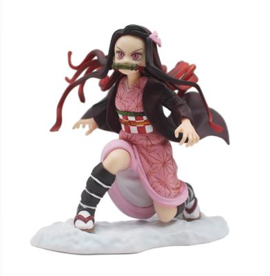 China Cartoon Toy Anime Figure Demon Slayer Blade Furnace Door Nidouzi Surrounding Version Big With Replaceable Face Figure Figure Ornament Doll for sale