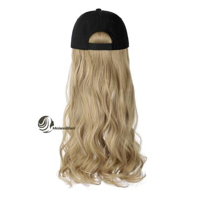 China 2021 Water Wave Factory Direct Sale Baseball Cap Cap Hair Fashionable Wavy Synthetic Wig Long for sale