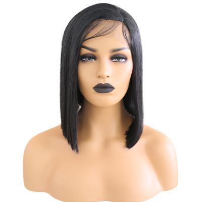 China Short Straight Hair Synthetic Hair For Human Hand Ready Natural Human Short Wig for sale