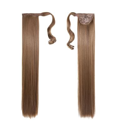 China All Kinds Synthetic Wholesale Price High Quality Silky Straight Wave Fashionable Long Wrap Around Ponytail for sale