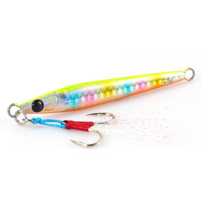 China Lead Wholesale Thin Metal Bait Jig 25g Fishing Lures Artificial Bait Saltwater Metal Jig for sale