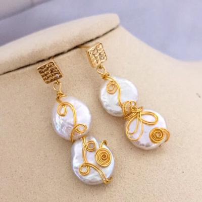 China CLASSIC Drop Earrings 14K Gold Injection Accessories Most Popular Single Drop New Products Baroque Pearl for sale