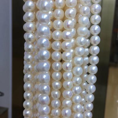 China Jewelry Making Natural Freshwater Pearls 8-9mm Near Round Shaped Loose Pearl Beads for sale