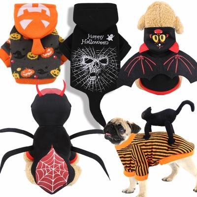 China Sustainable Dog Clothes Funny Halloween Christmas Uniform Cat Pet Clothes Autumn And Winter Pumpkin Clothes for sale