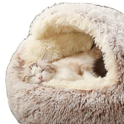 China Wholesale Custom Made Luxury Soft Plush Pet Bed Cushion Sofa Shell Shape Warm Cat Bed Upper Removeable Dog Bed Waterproof for sale