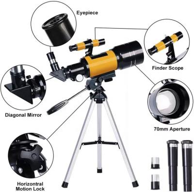 China Portable Astronomical Application Travel Telescope 75mm Refractor, Elementary Use, With Tripod for sale