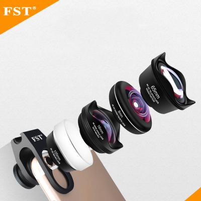 China Wide Angle Lens OEM Customized 4 in 1 Macro Phone Camera Lens Wide Angle Telephoto Panoramic Fish Eye Lens for sale